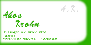 akos krohn business card